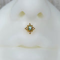 16G 5/16 Clear Gem Gold Tone Regal Seal Labret Monroe Tragus