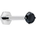 16G 5/16 Black CZ Gem ASTM F-136 Implant Grade Titanium Hex End Labret Tragus