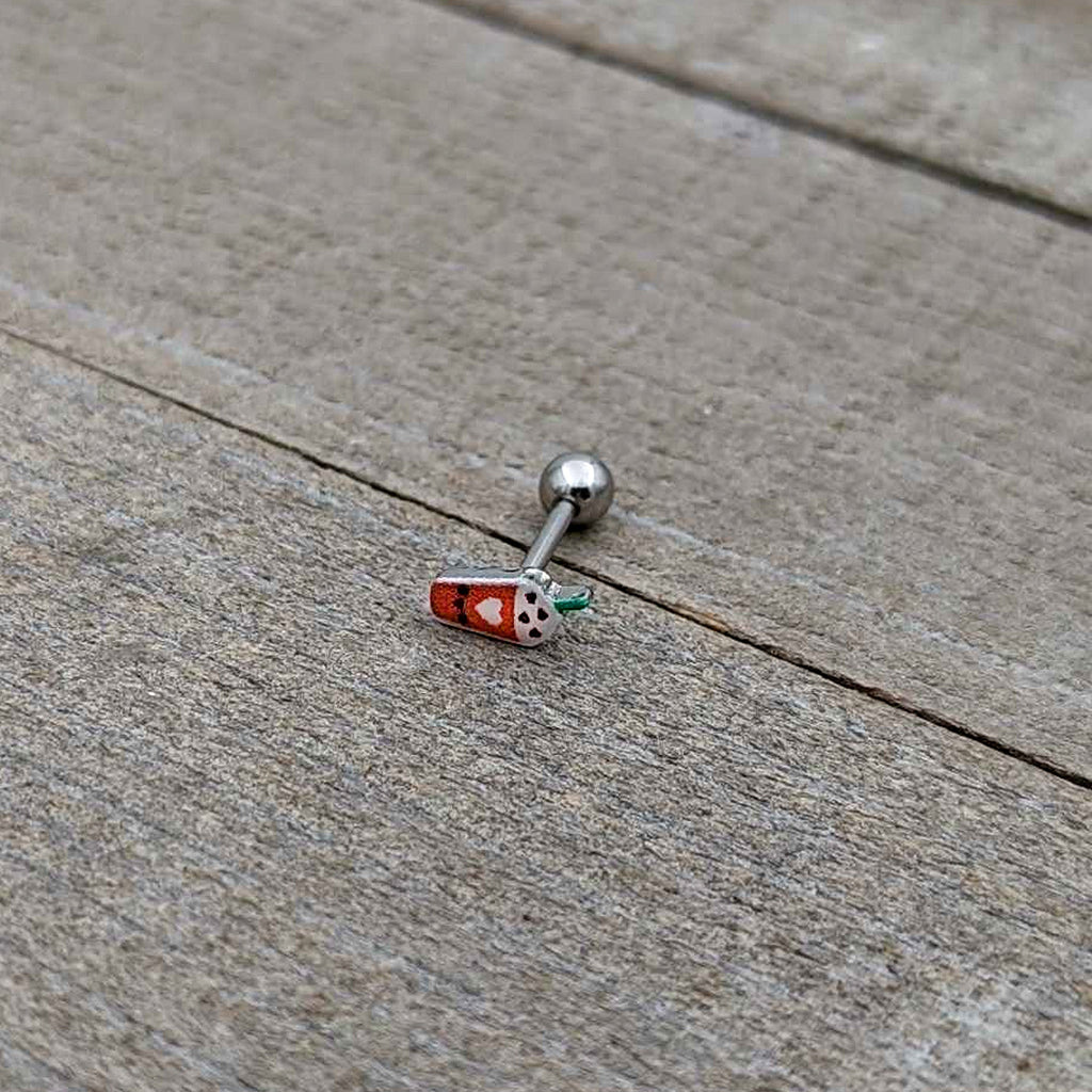 16G 5/16 Sweet Pumpkin Frappe Autumn Cartilage Tragus Earring