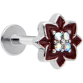 16G 5/16 Aurora Gem Poinsettia Flower Festive Labret Monroe Tragus