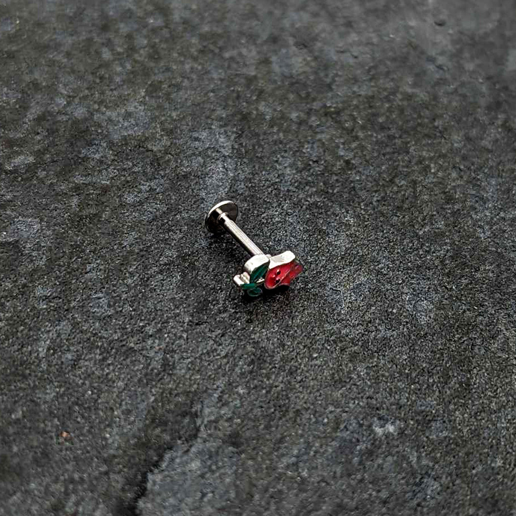 16G 5/16 Sweet Happy Rose Flower Labret Monroe Tragus