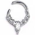 16G 5/16 Front Facing Marquise CZ Precision Hinge Closure Segment Ring