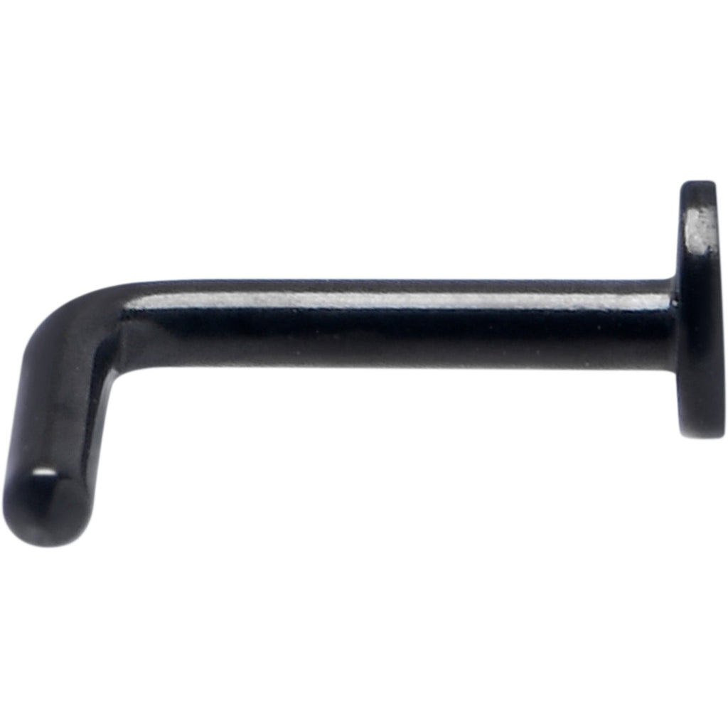 18G 1/4 Black ASTM F-136 Implant Grade Titanium Moon End L Shape Nose Ring