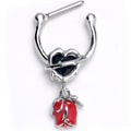 16G 5/16 Barbed Heart Cartilage Clicker