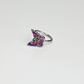 20G 5/16 Green Yellow Gem Exotic Butterfly Nose Hoop
