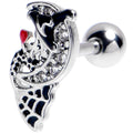 16G 1/4 Clear CZ Gem Crescent Moon Witch Cartilage Tragus Earring