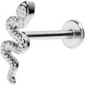 16G  3/8 Grade 23 Titanium Snake Threadless Push In Labret Tragus