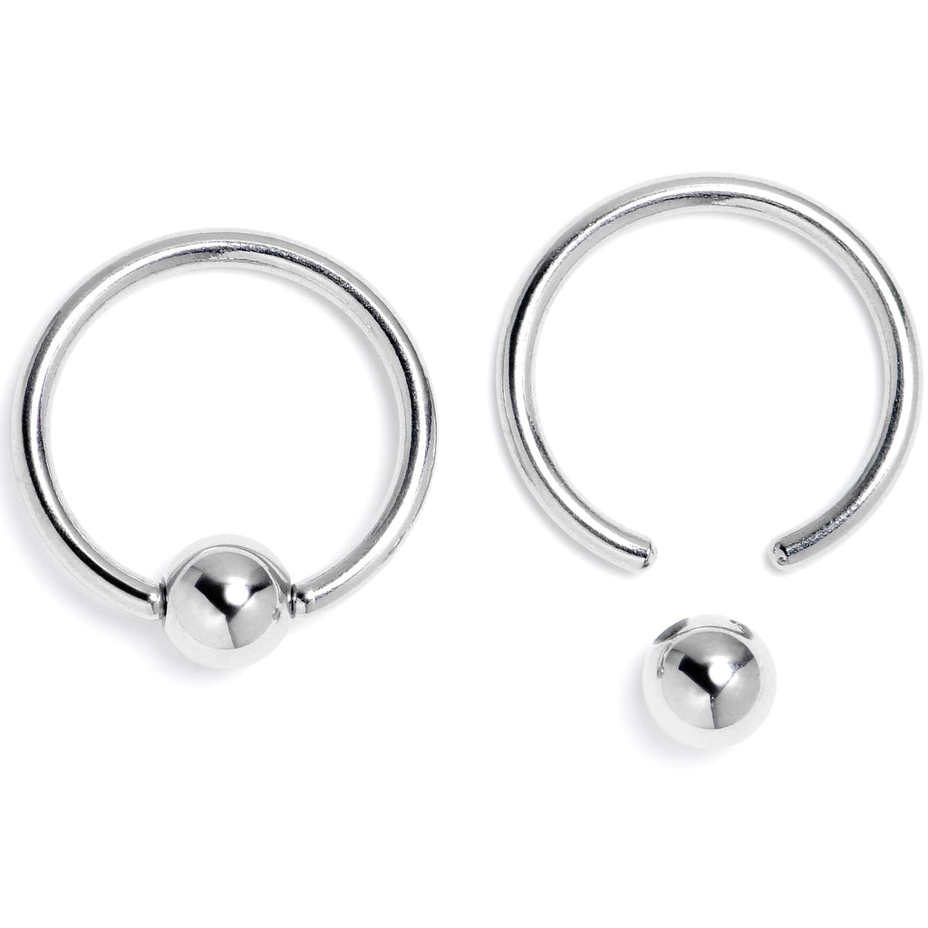 16G 3/8 Lush Lotus BCR Captive Ring Set of 4