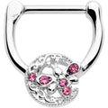 16G 5/16 Pink Gem Lunar Dragonfly Cartilage Clicker