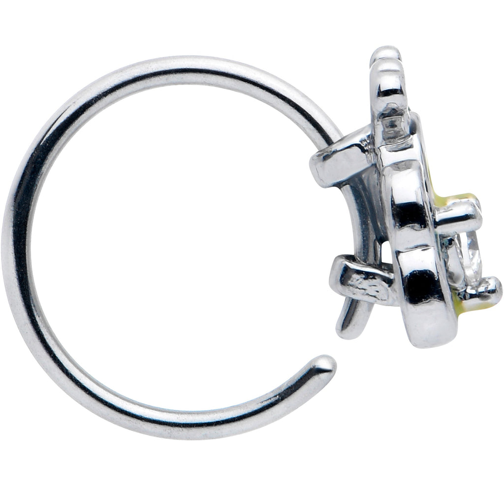 20G 5/16 Clear CZ Gem Butterfly Love Bug Nose Hoop