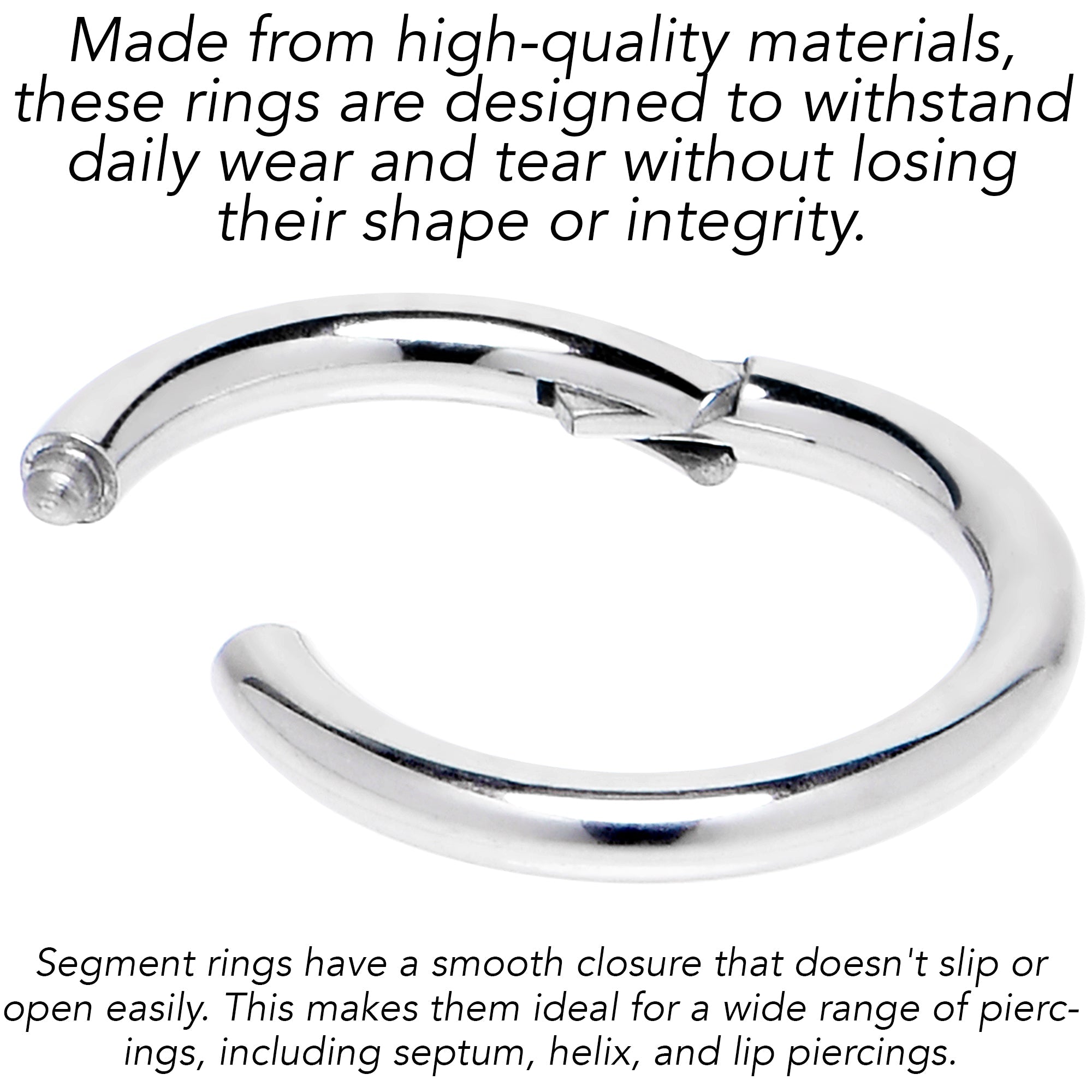 16G 7mm 316L Surgical Steel Precision Hinged Segment Hoop