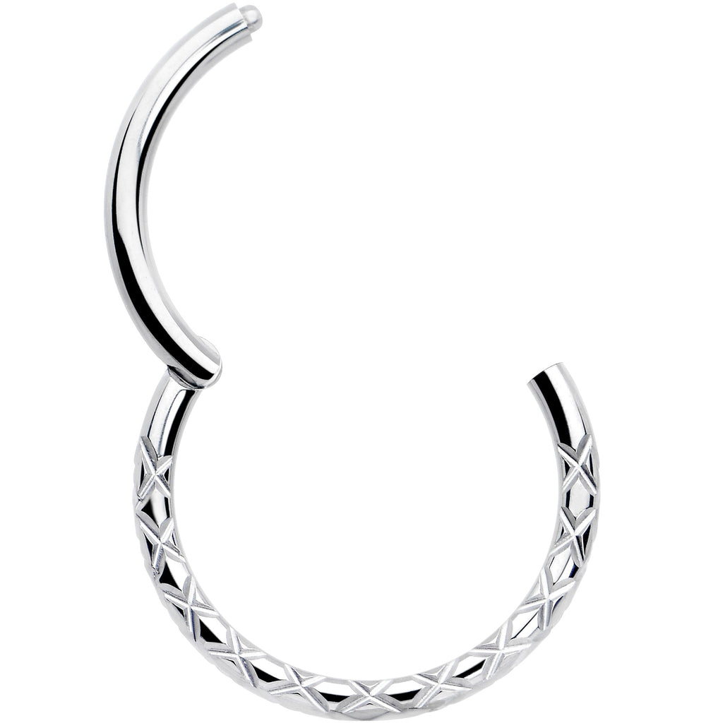 16G 3/8 Implant Grade Titanium Snakeskin Style Hinged Segment Ring