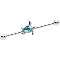14G Glitter Turtle Industrial Barbell 38mm