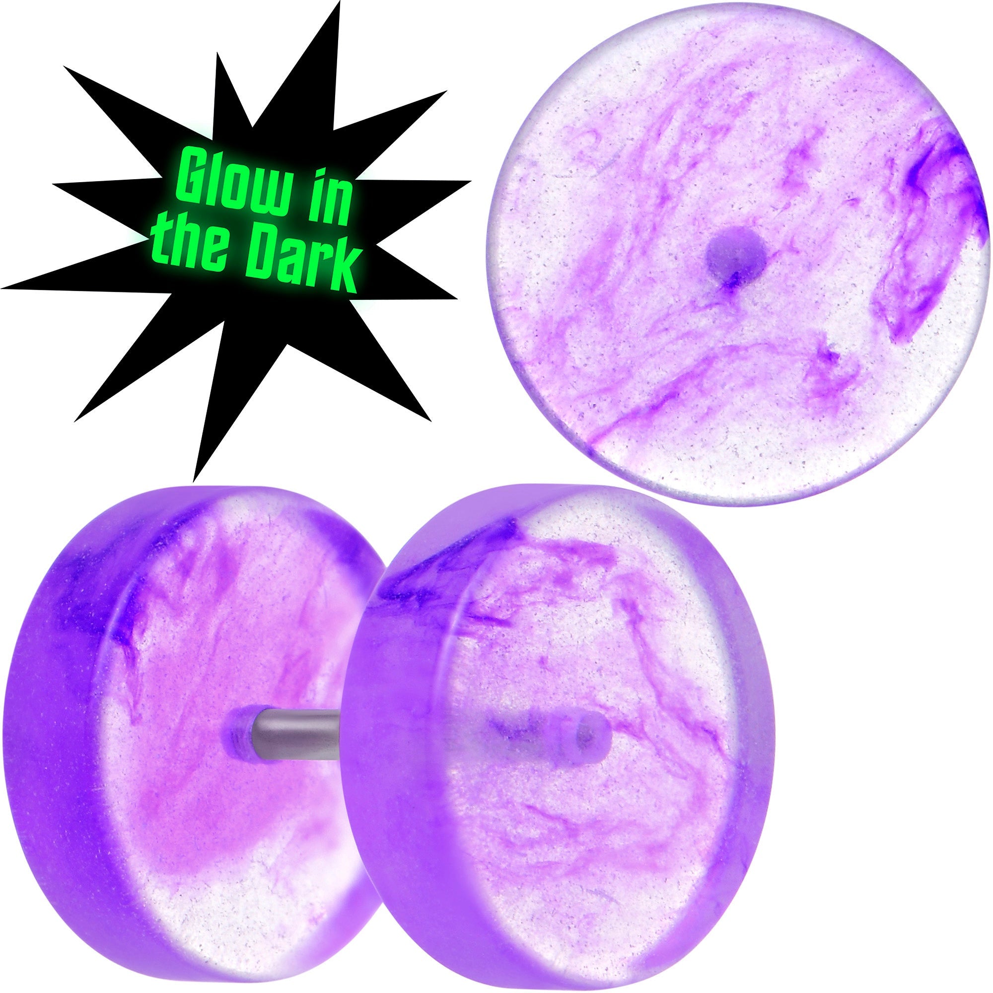 Glow in the Dark Two Tone Cheater Plug Set