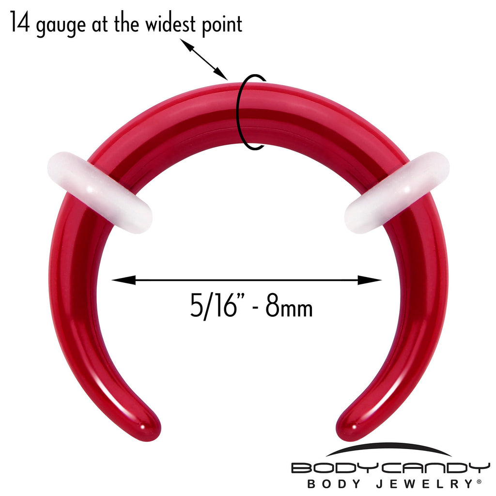 Stainless Steel Crescent Pincher Septum Ring - 14G and 16G