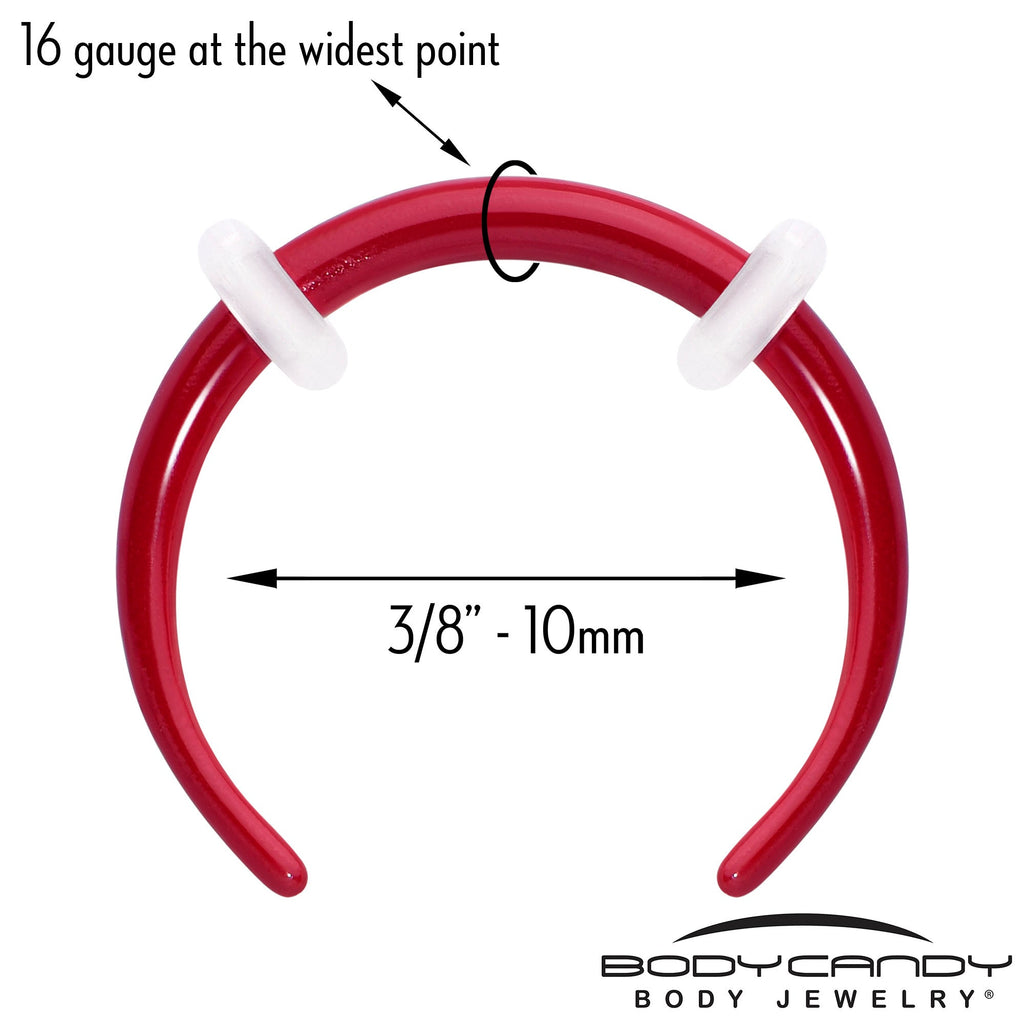Stainless Steel Crescent Pincher Septum Ring - 14G and 16G