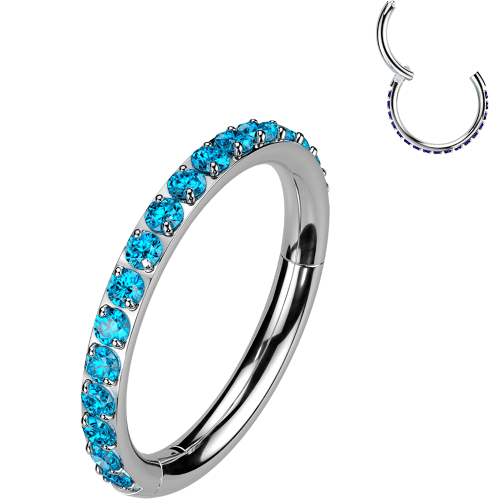 18G Micro Gem Titanium Hinged Nose Hoop