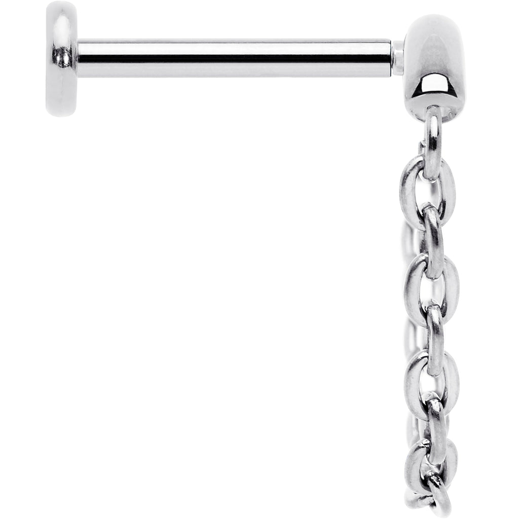 18G 5/16 Titanium Threadless Chain Dangle Hidden Helix Earring
