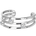Solid 14k White Gold .03 Carat Genuine Diamond Toe Ring
