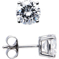 Sterling Silver 1.25 ct Basket-Set Cubic Zirconia Stud Earrings