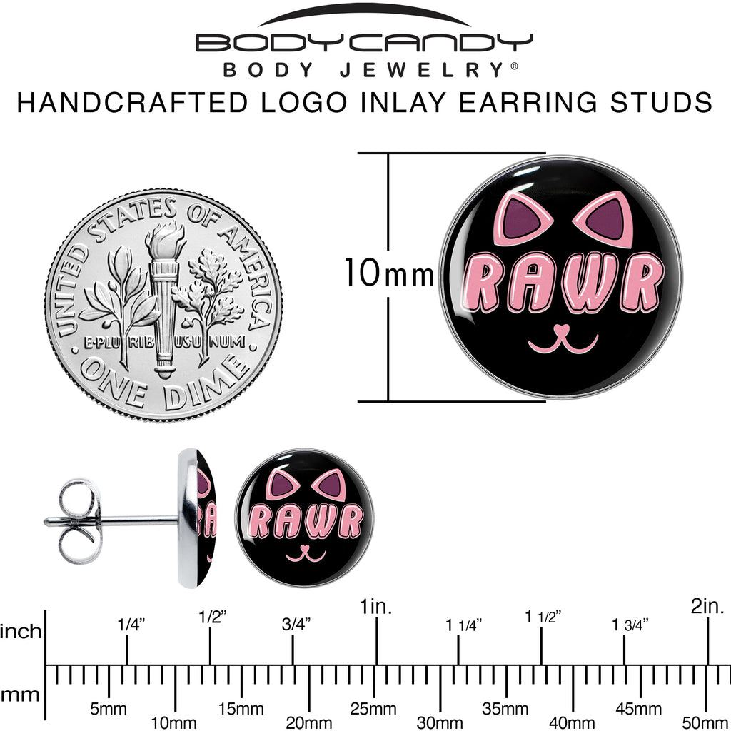 RAWR Kitty Cat Stud Earrings by Onyx O