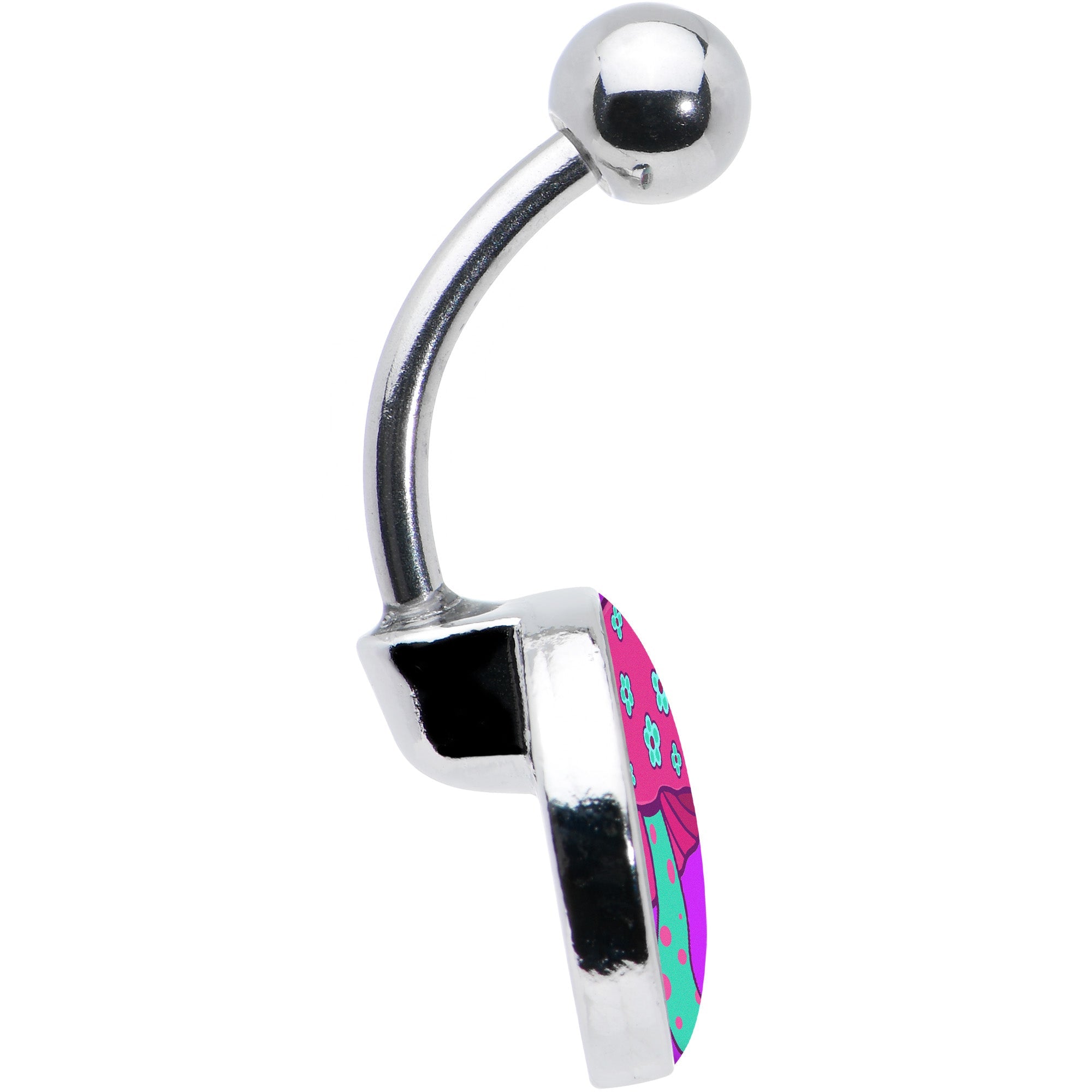 Funky Floral Mushroom Belly Ring by Onyx O