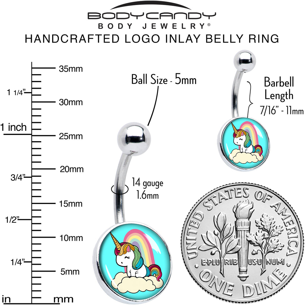 Rainbow Unicorn Belly Ring by Onyx O