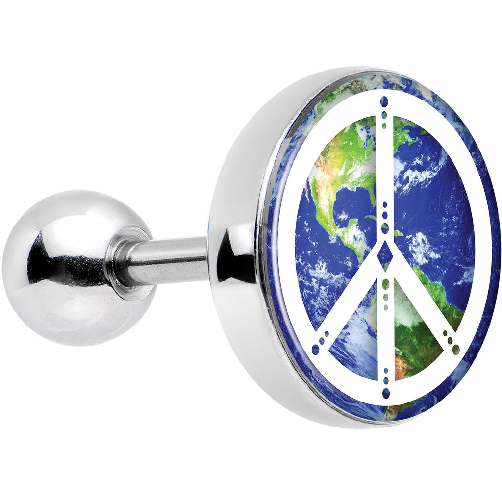 16G 1/4 Peace on Earth Tragus Cartilage Earring