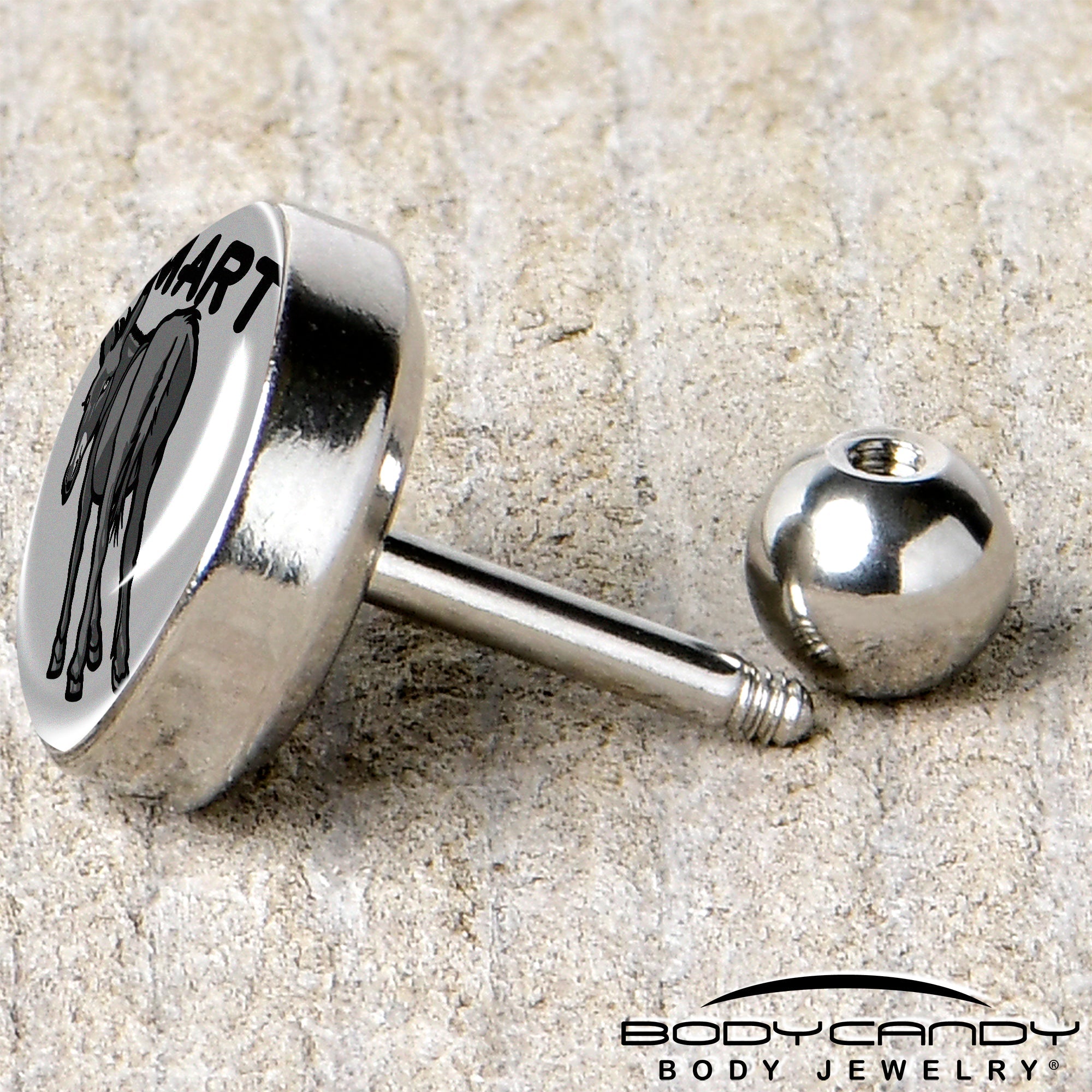 16G 1/4 Donkey Smart Ass Tragus Cartilage Earring by Onyx O