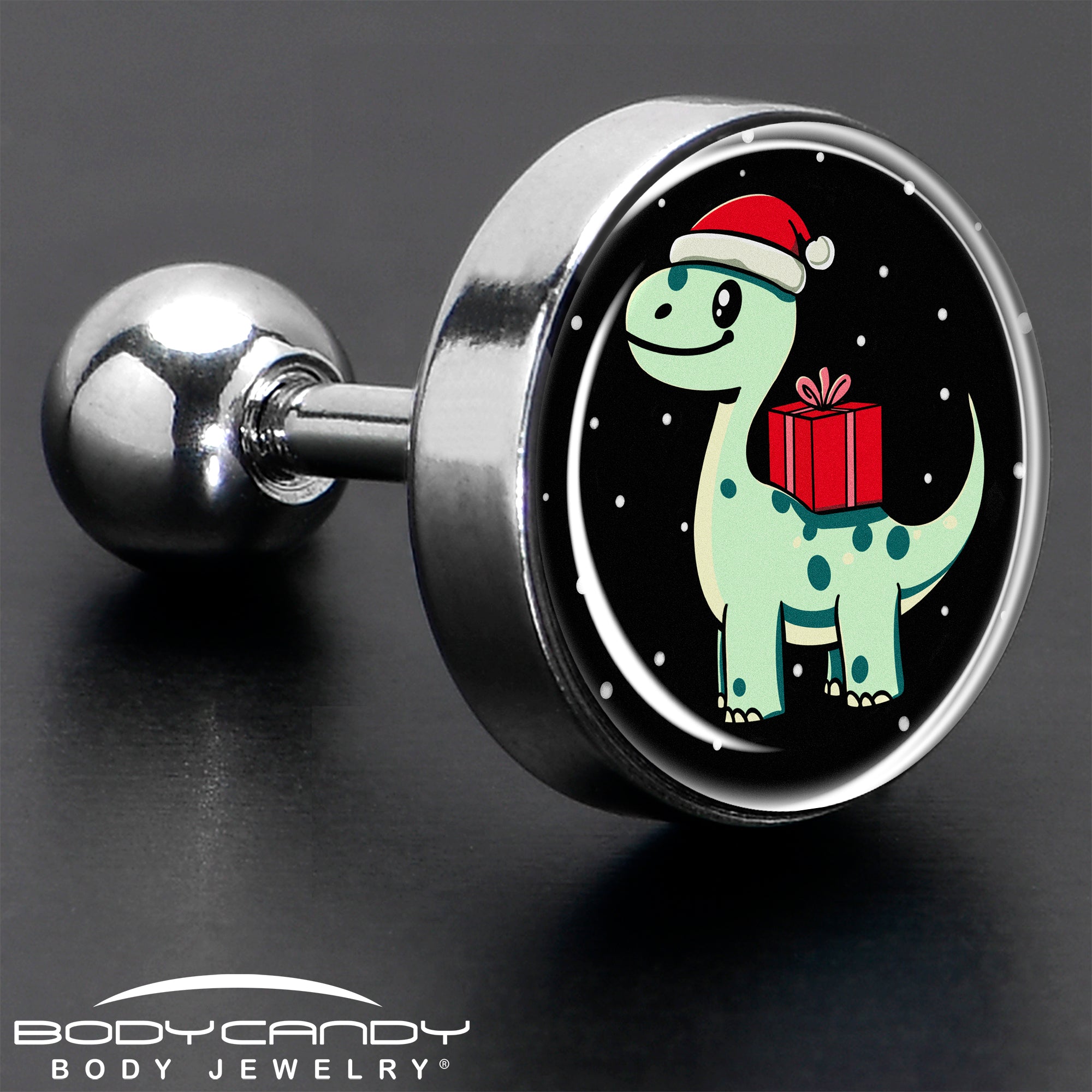 Christmas Holiday Dinosaur Tragus Cartilage Earring by Onyx O