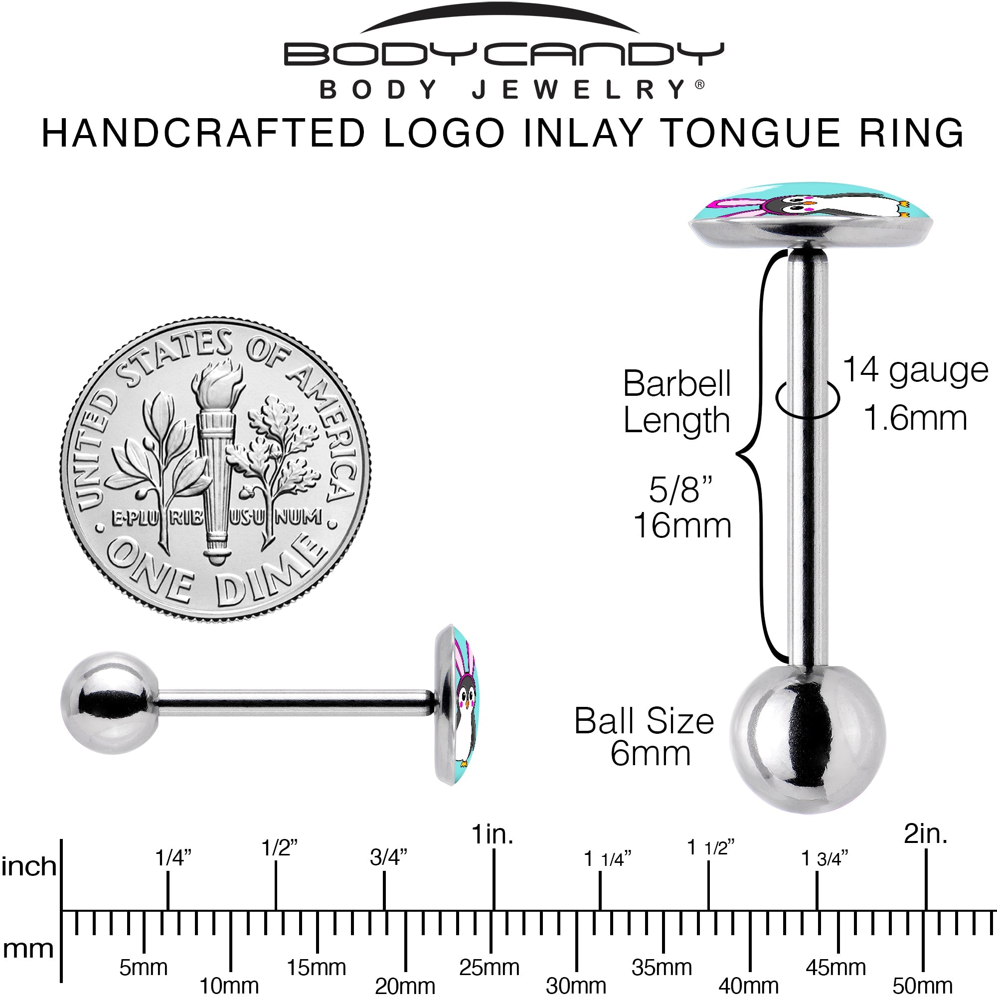 Bunny Penguin Barbell Tongue Ring by Onyx O