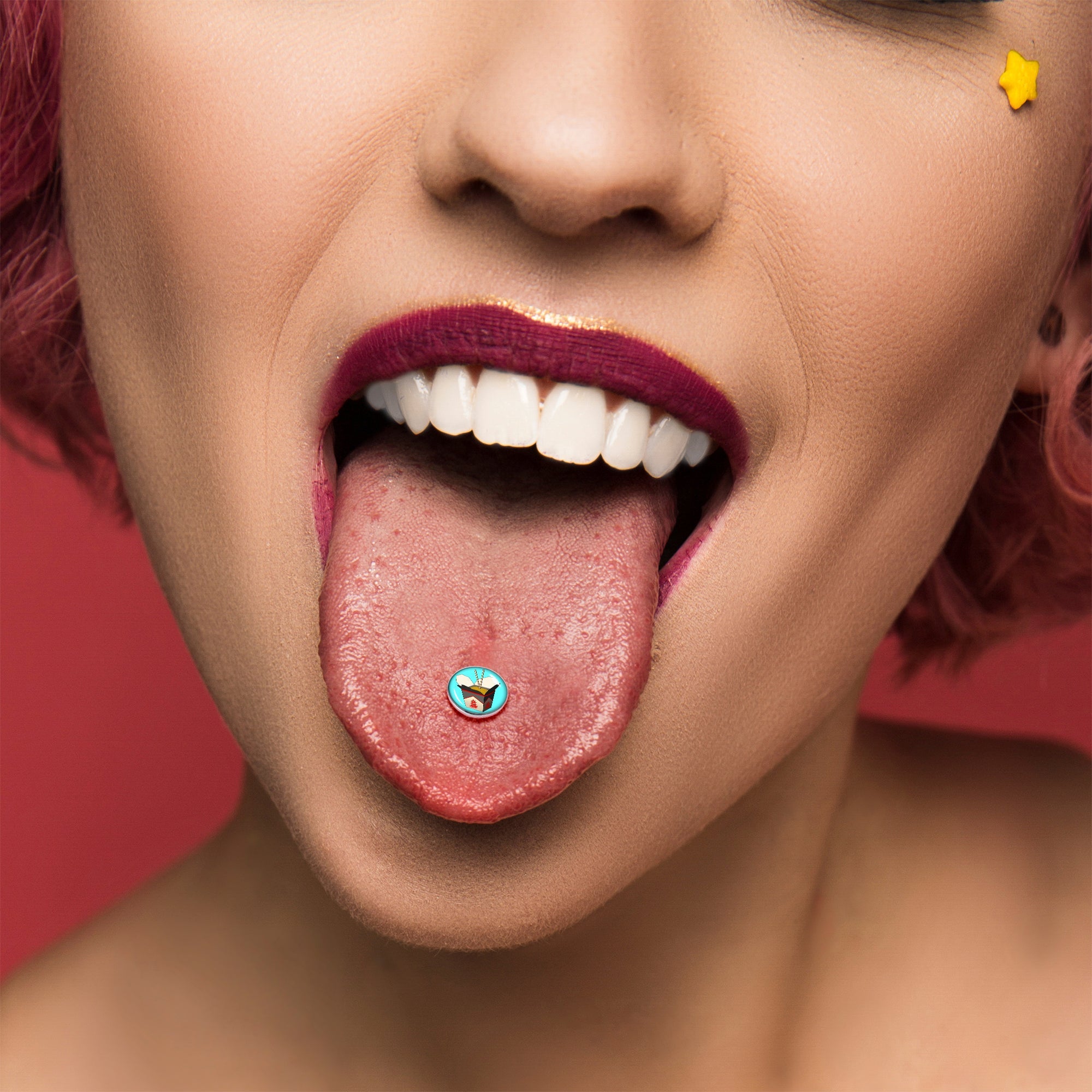 Chinese Take Out Barbell Tongue Ring by Onyx O