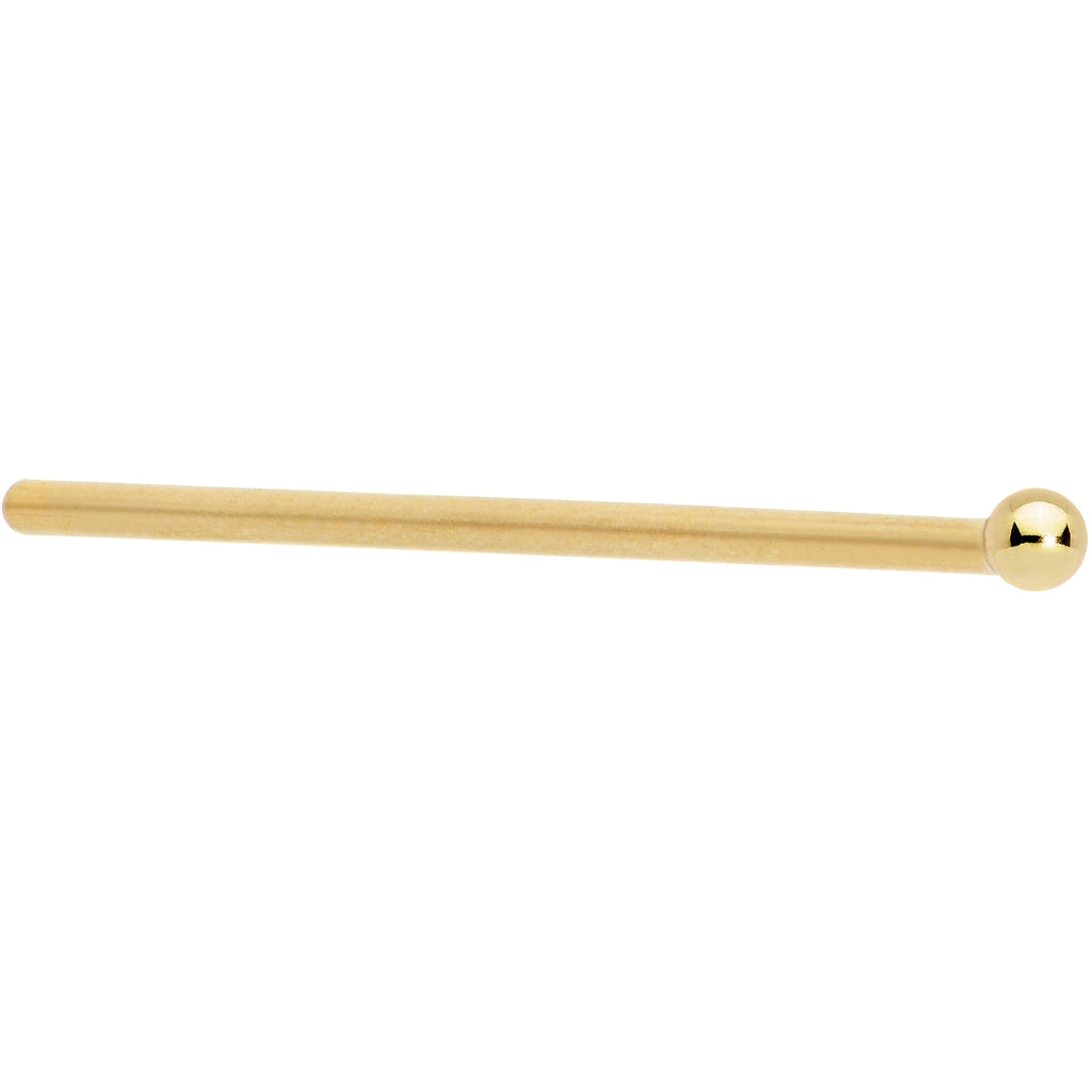 Solid 14K Yellow Gold 1.5mm Ball Nose Ring