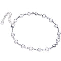 Handmade Clear Gem Ankle Bracelet Created with Crystals