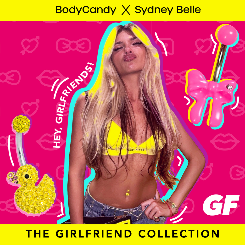 Sydney Belle Girlfriend Collection Sweet Happy Cupcake Pink Blue Double Mount Belly Ring