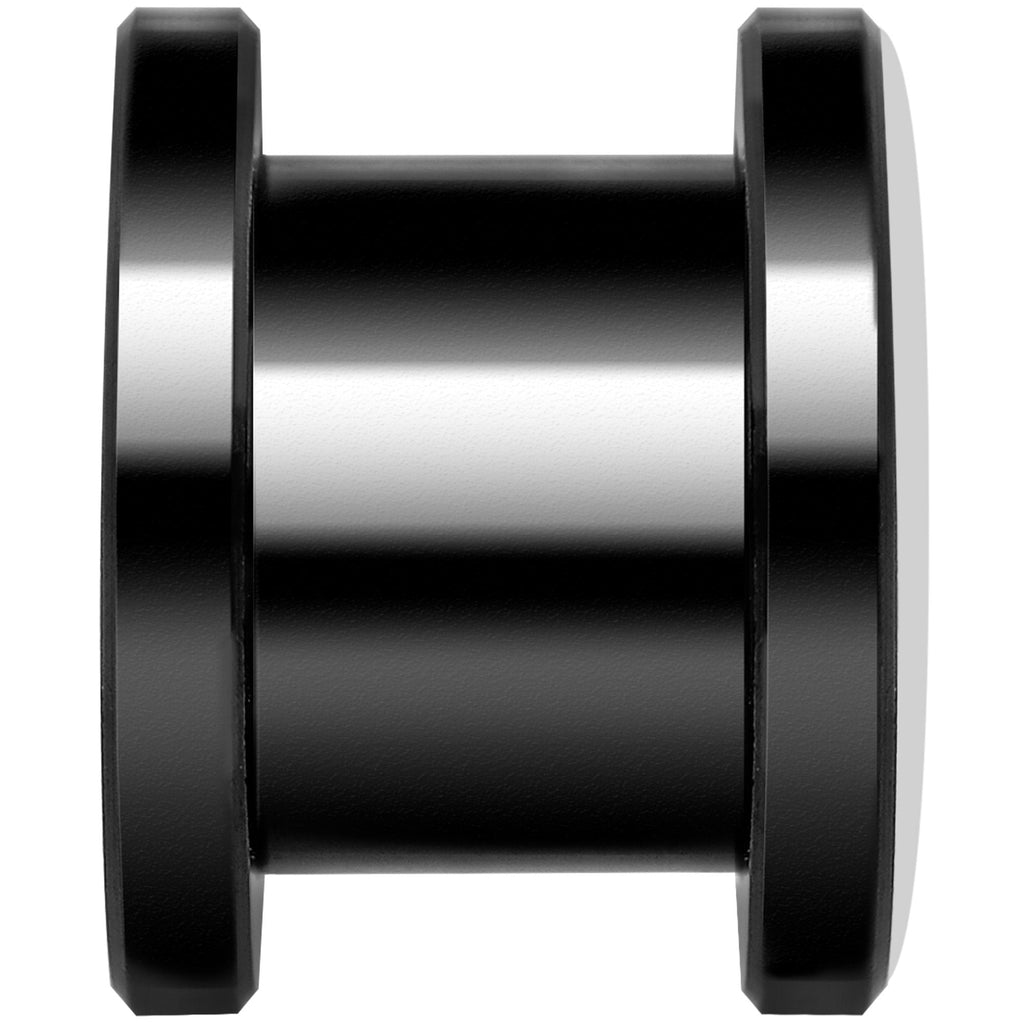 Man Woman Floral Silhouette Black Anodized Screw Fit Plug Set 00G