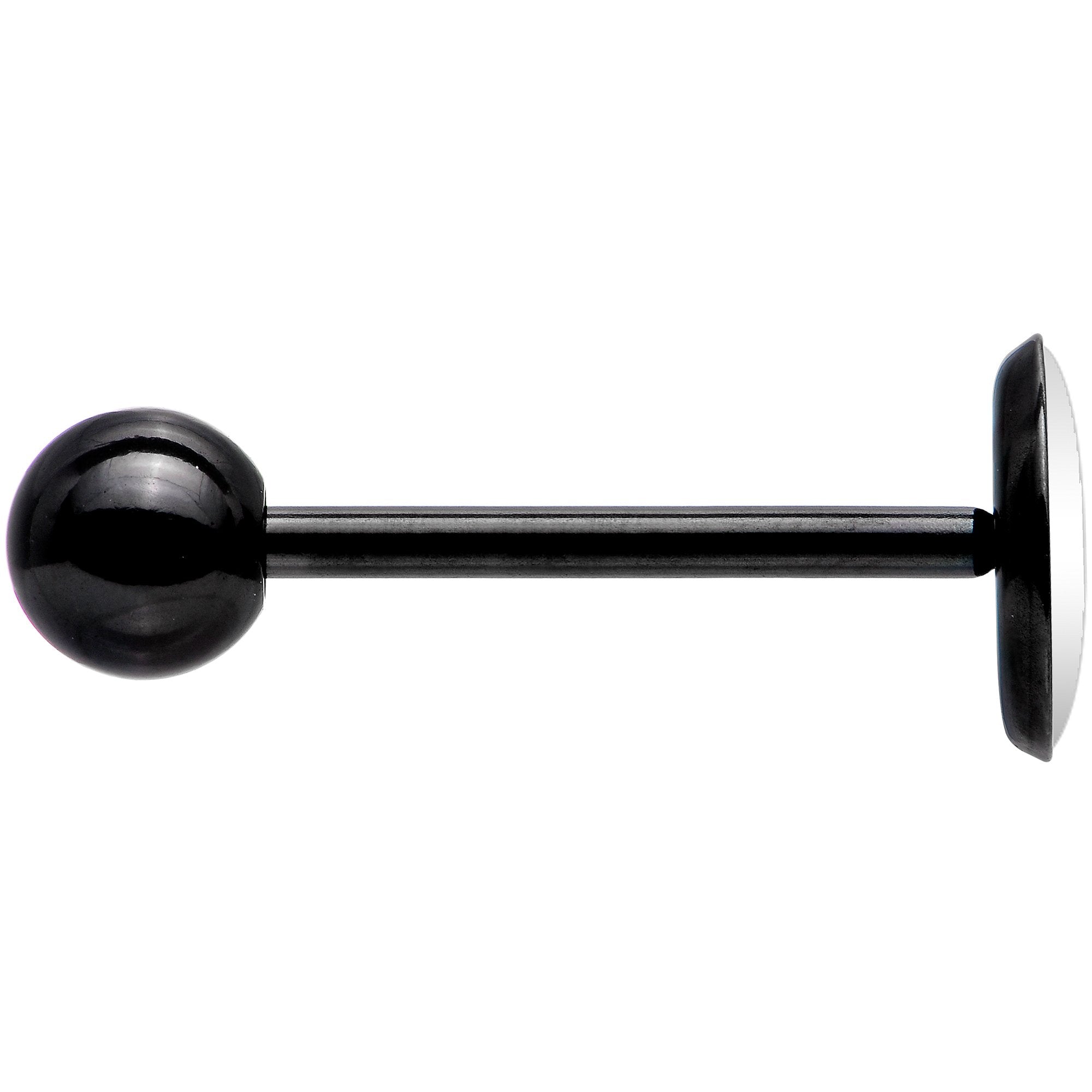 Black White Tiger Eyes Black Barbell Tongue Ring