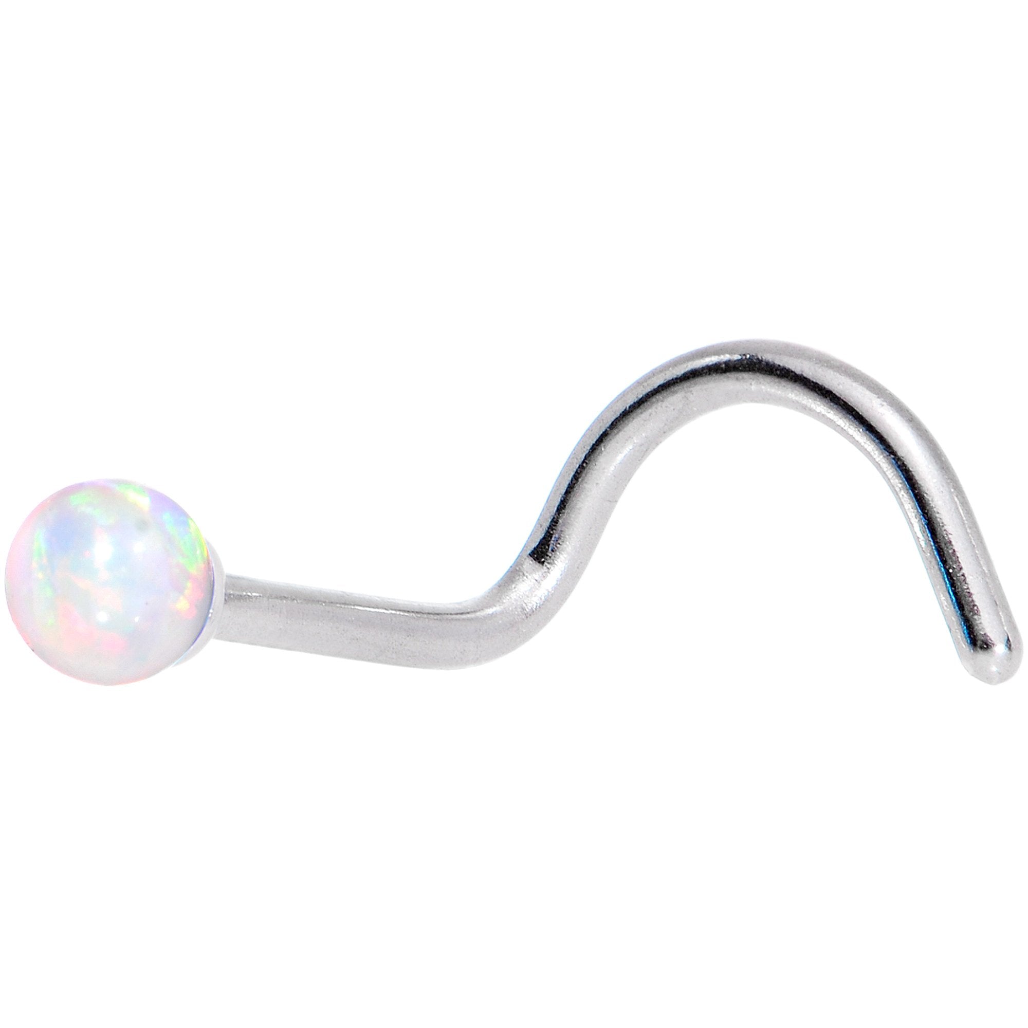 Multi Color 2.5mm Synthetic Opal Ball Left Nose Screw 4 Pack Set