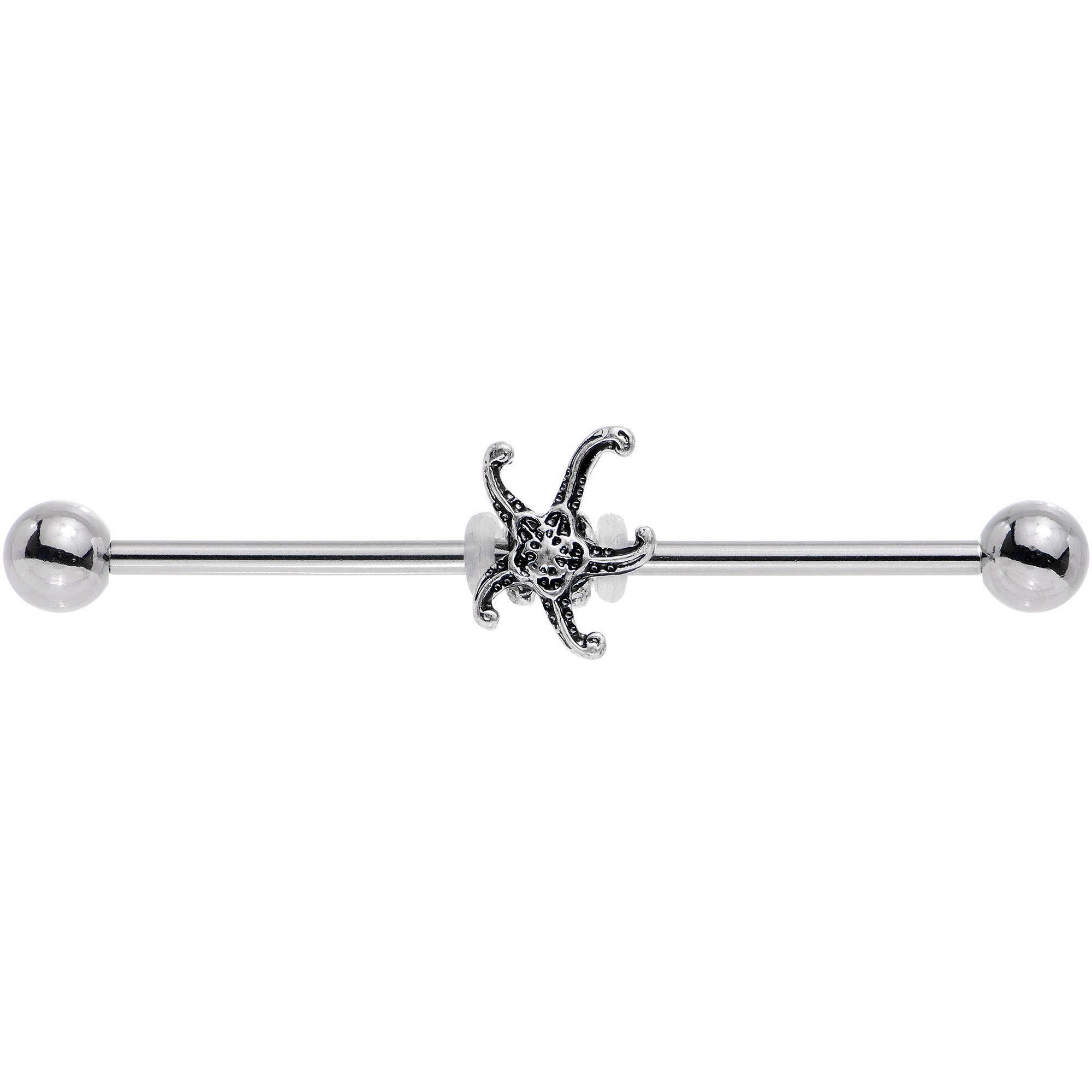14G Steel Seeing Starfish Industrial Barbell 38mm