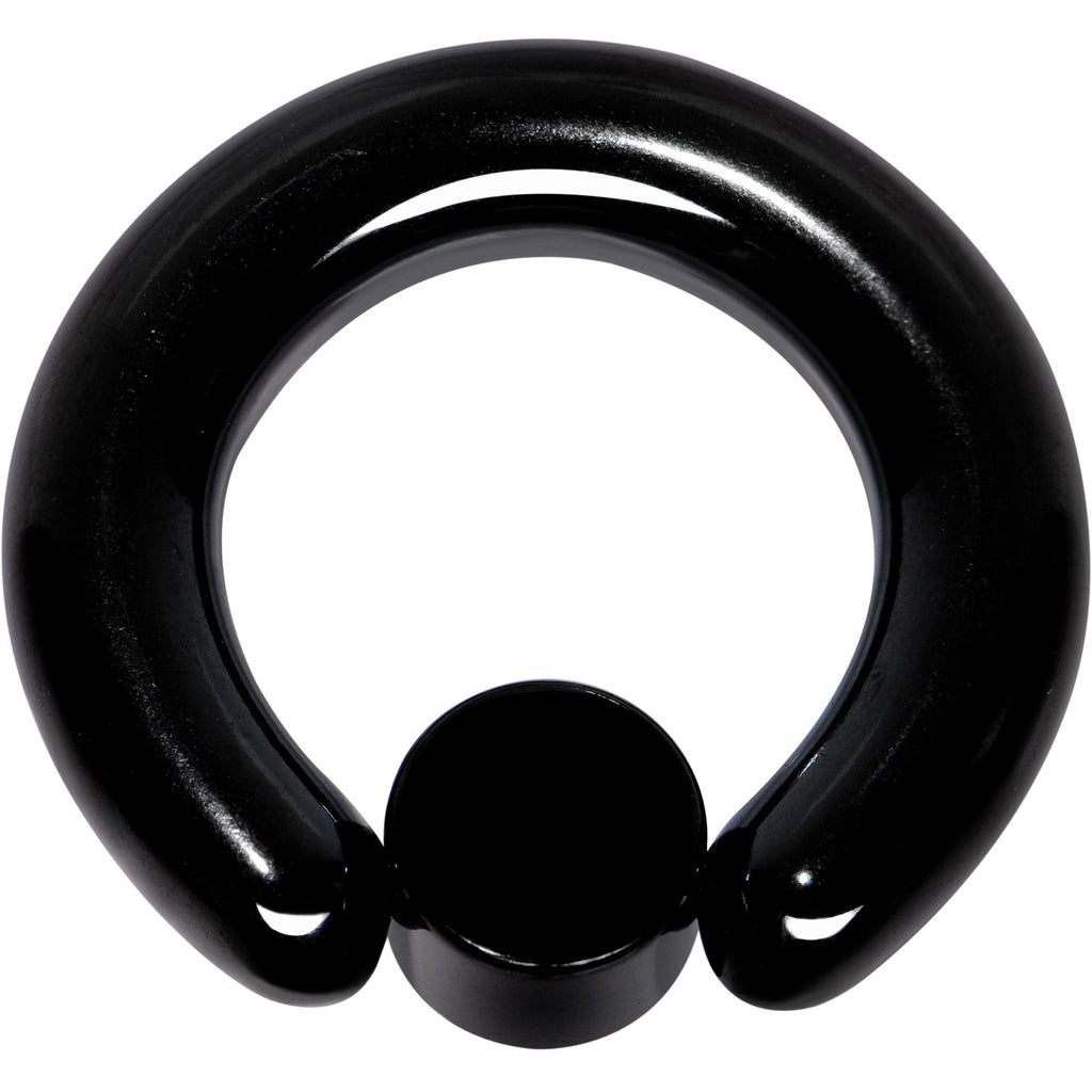 4G 9/16 Clear Gem 7mm Disc Black BCR Captive Ring
