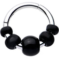 16G 5/16 Black Chunky Beads Hinged Segment Ring