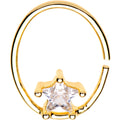 20G 3/8 Clear Star CZ Gem Gold Tone Circular Seamless Ring