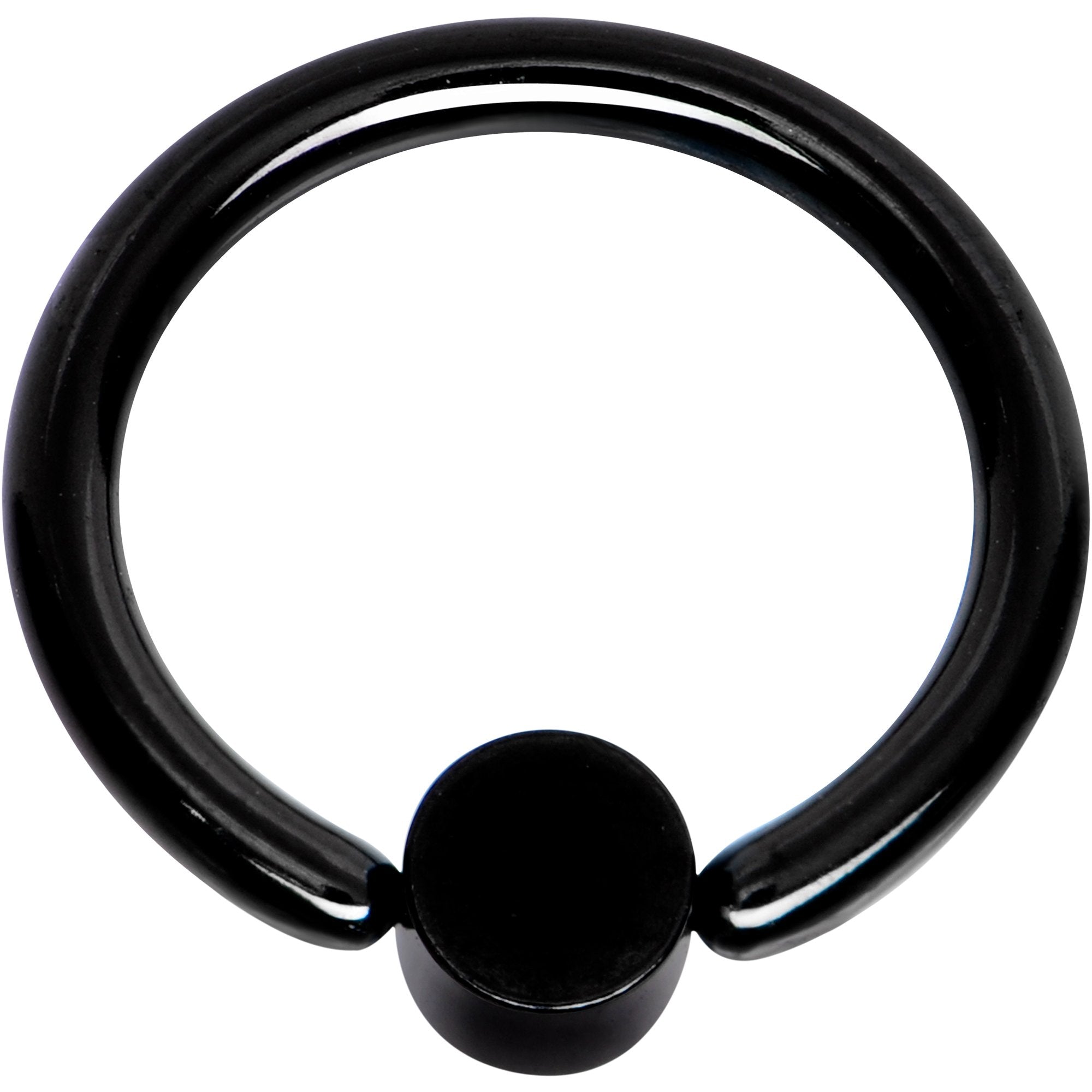 16G 5/16 Clear Gem 3mm Disc Black IP BCR Captive Ring
